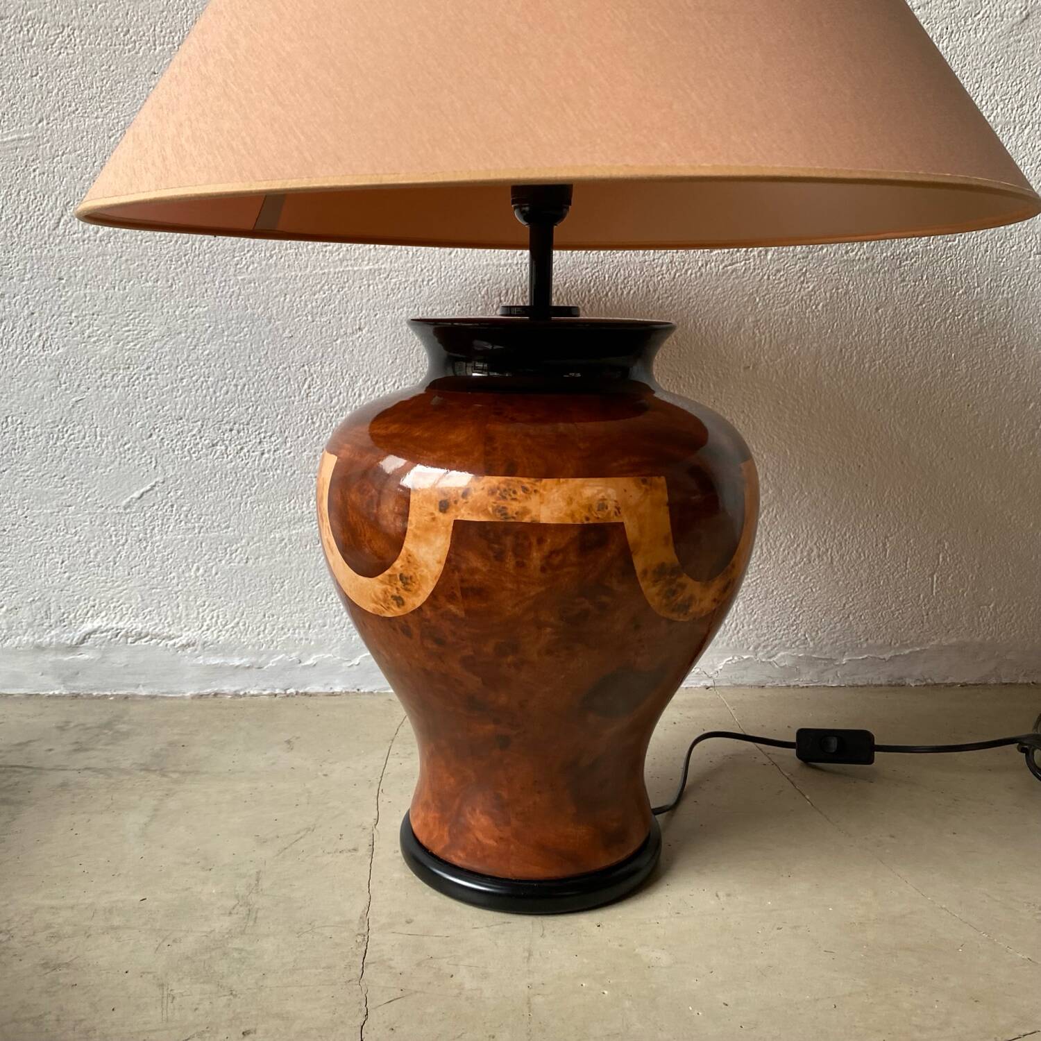 Lancel Paris ceramic living room lamp, 1980s / made in Italy