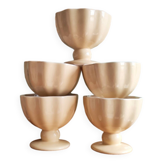 Pale yellow ceramic dessert cups