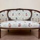 Louis XVI Style Basket Bench with floral fabric