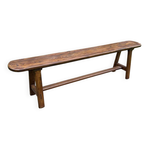 Banc de ferme vintage en chêne massif
