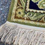 Oriental rug in thick wool velvet Sion gold and green 200x300