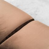 Divano modulare 2 posti en velluto marrone anni' 70 vintage modernariato