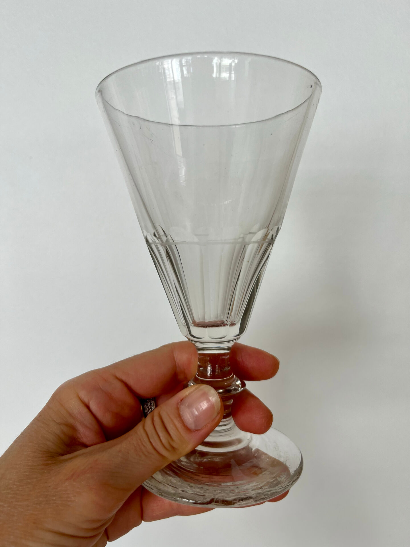 Set 3 verres à eau taillés main, XIXème