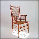 "Winter Garden" High back Wood and wicker chair