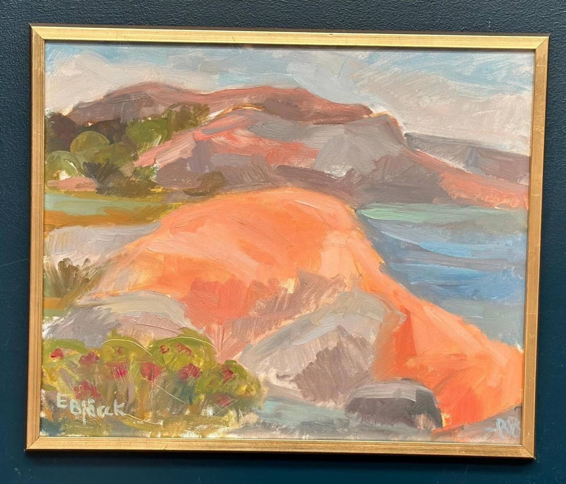 Huile sur toile originale suédoise – « Paysage serein » par E. Björck