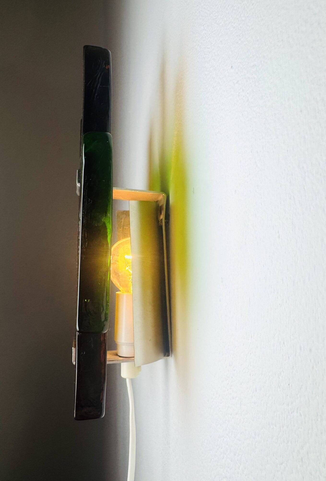 Sculptural Glass Wall Light By Svend Aage Holm-Sørensen For Holm-Sørensen & Co, Denmark 1960S