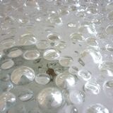 Large round ceiling light, molded glass wall light, thick, Helena Tynell, 1960s