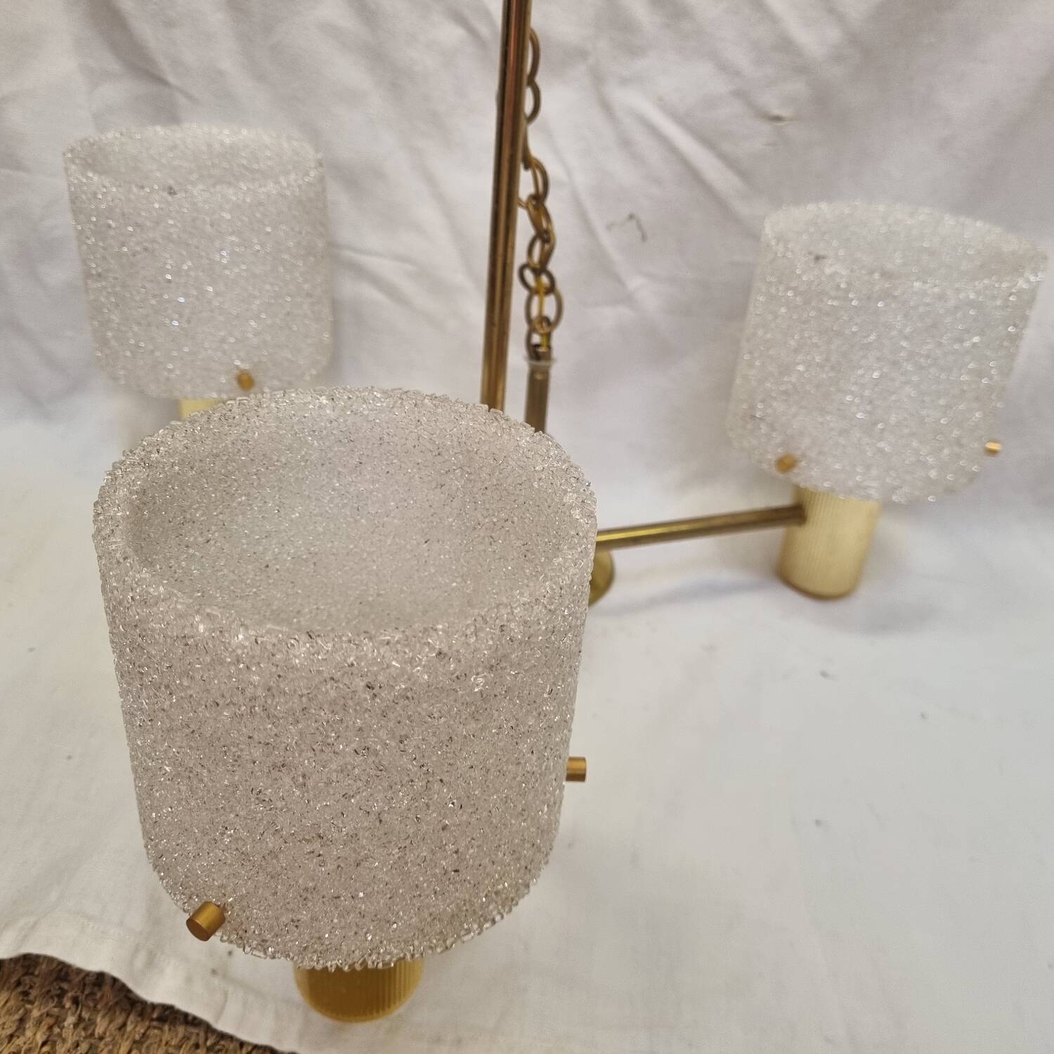 Perplex chandelier, 3 lights from 1970