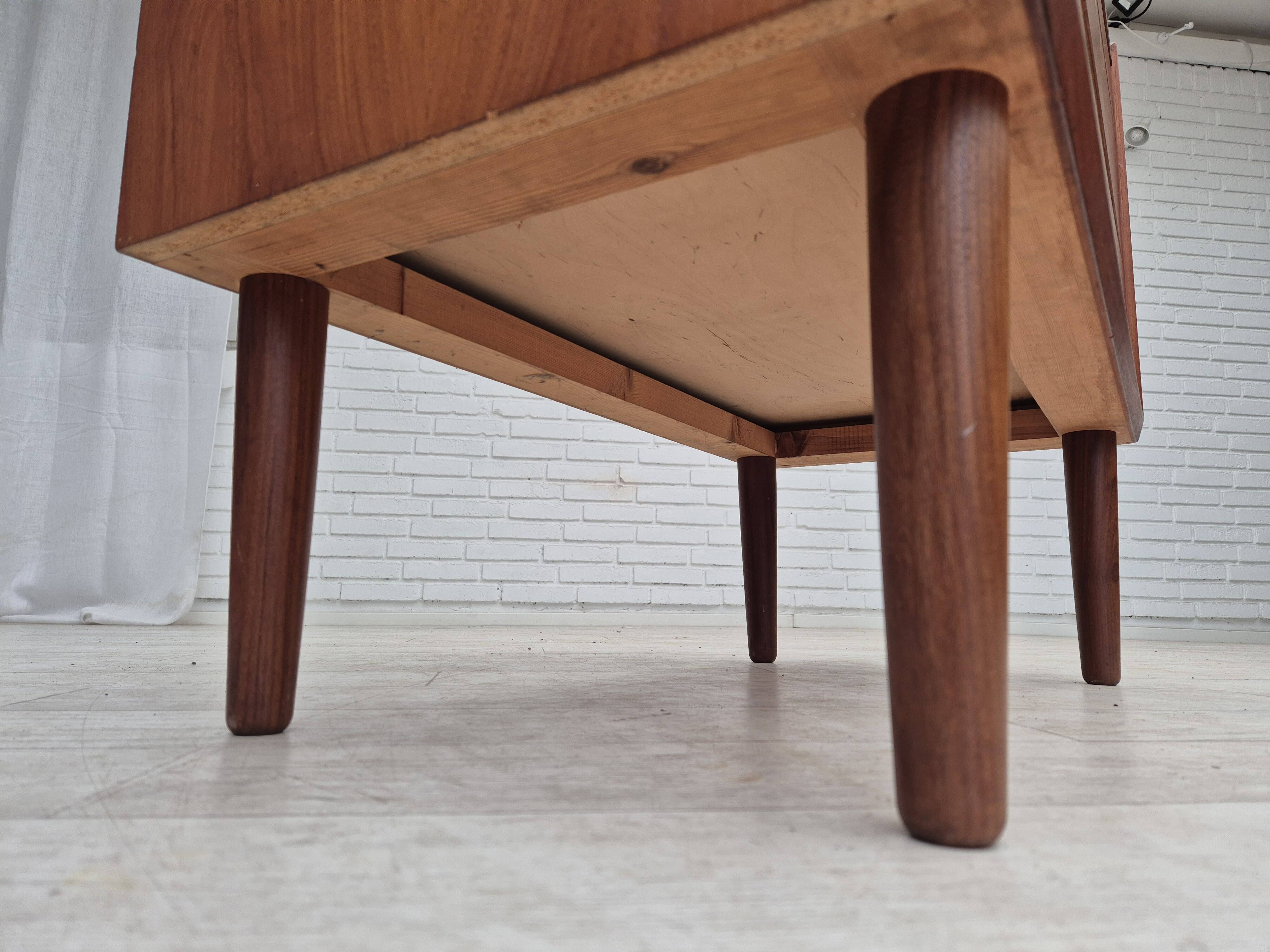 1960s, Danish chest of drawers, original condition, foldable mirror, solid teak wood.