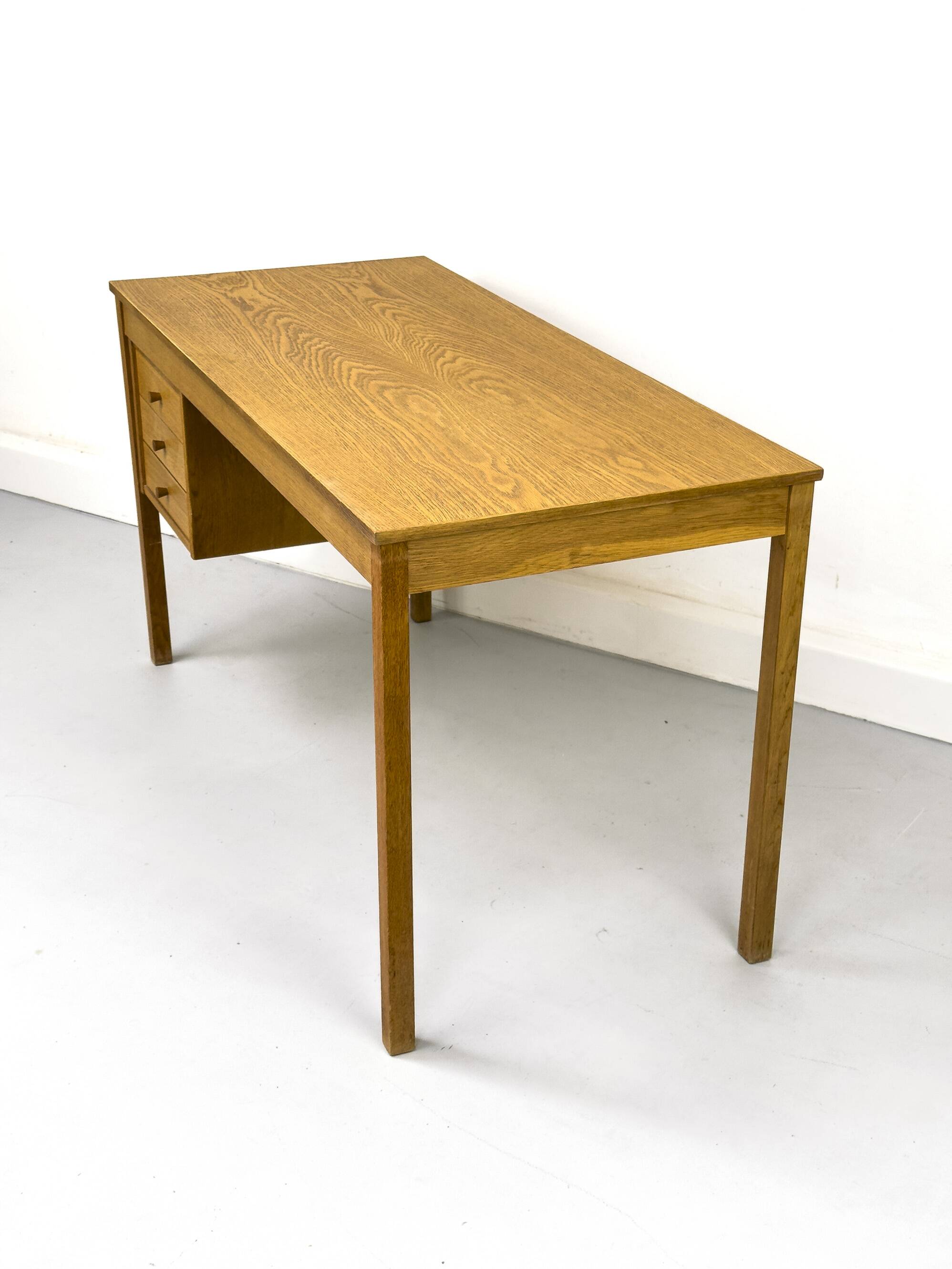 Oak Desk with Three Drawers from Domino Møbler, 1970s