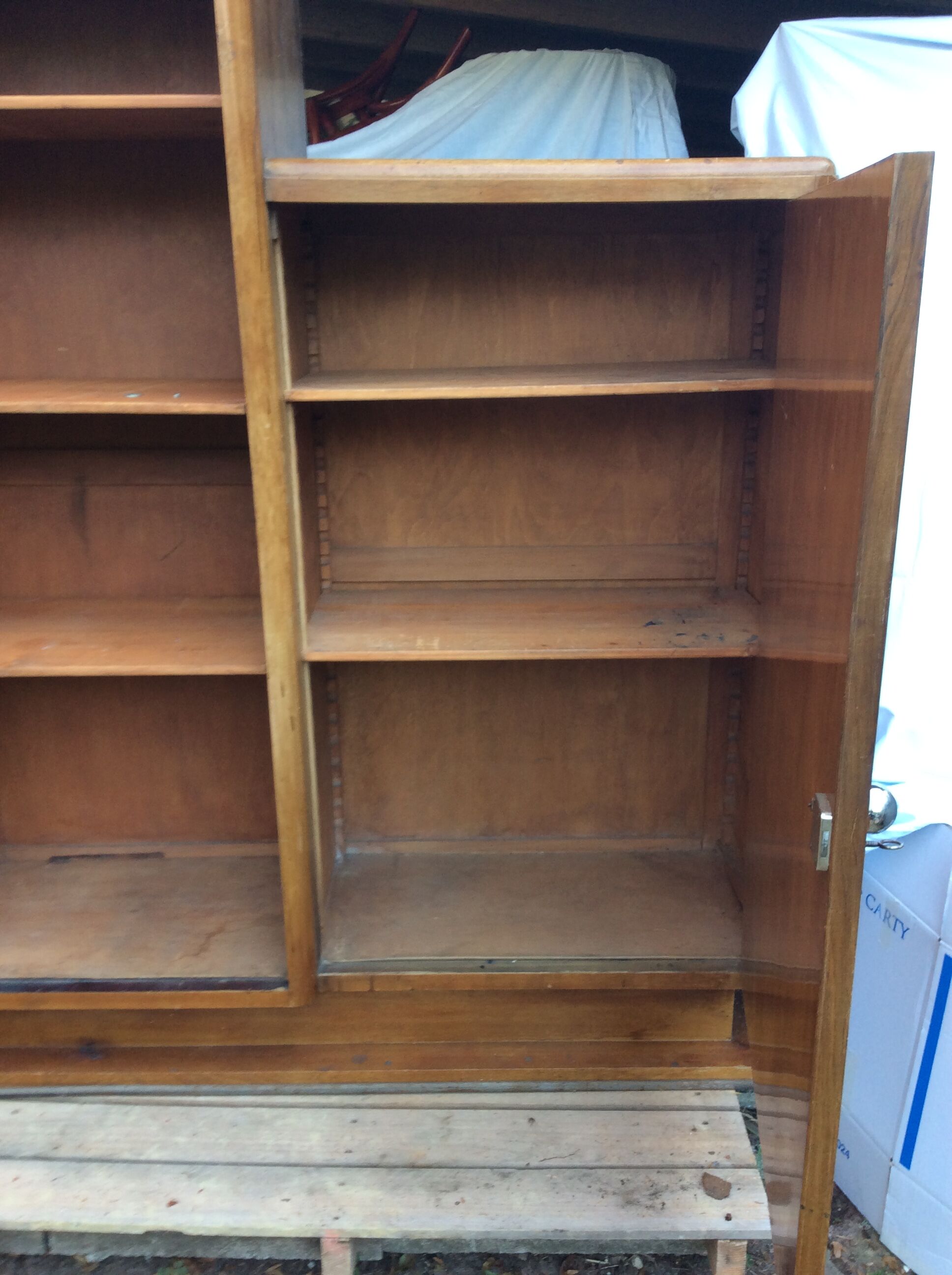 Period ART DECO 1925 Walnut wardrobe and magnifying glass d orme