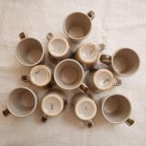 Lot de 6 tasses à café en grès, motif fleurs