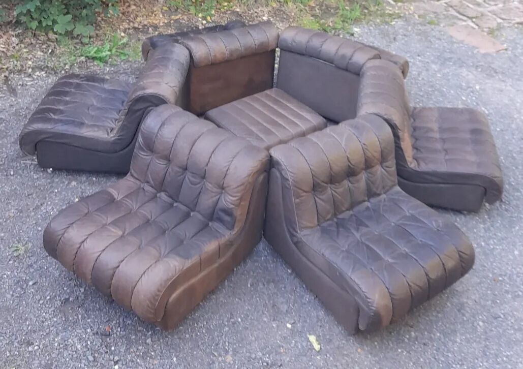 Modular drivers Italian design brown leather