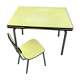 Bright yellow formica vintage table and chair