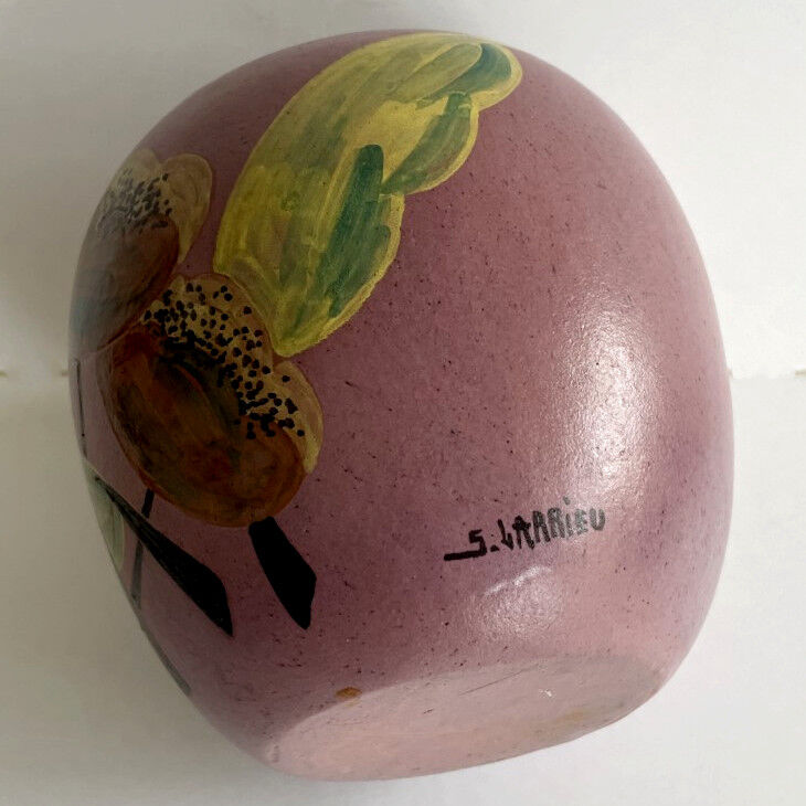Art Deco earthenware vase signed Simone Larrieu