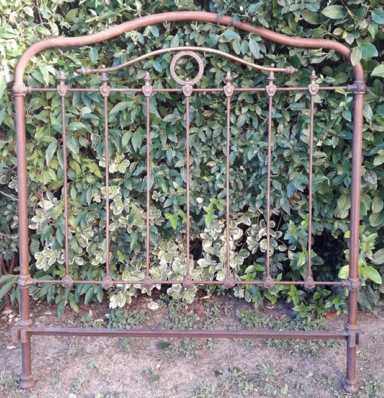 Napoleon III headboard in iron and brass L127xH139
