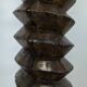 Oak and hammered iron press screw coat rack