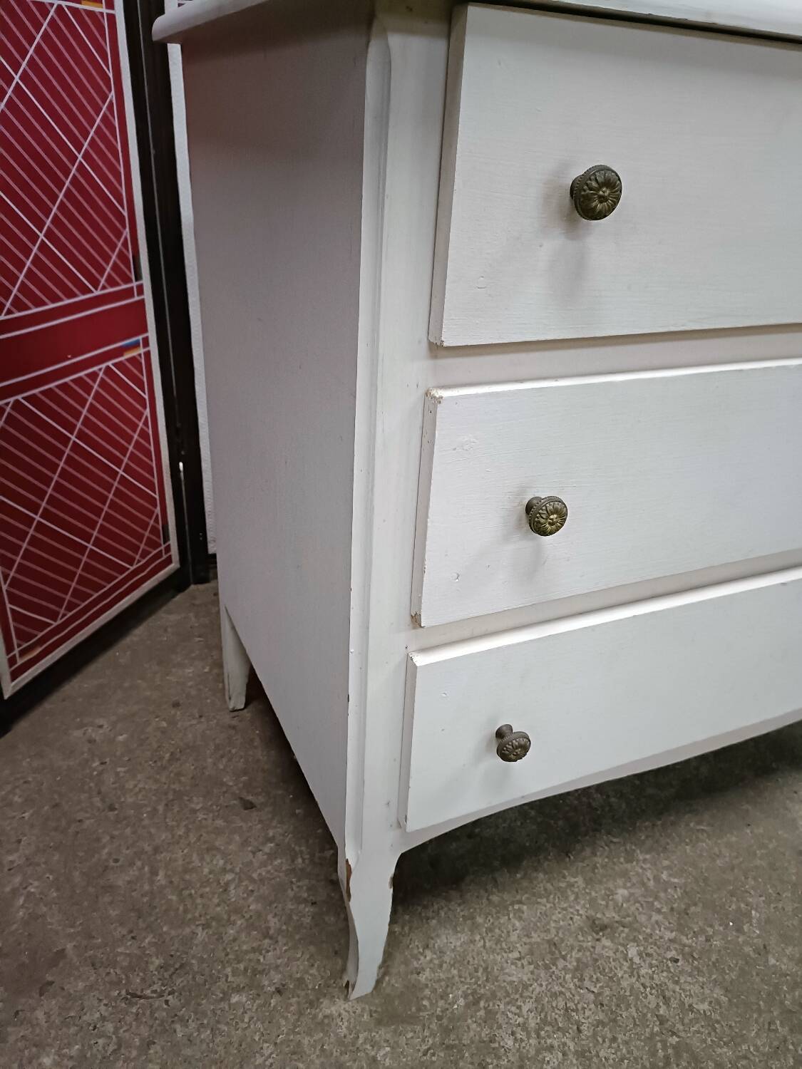 Chest of drawers from the 60s, 3 drawers, painted white