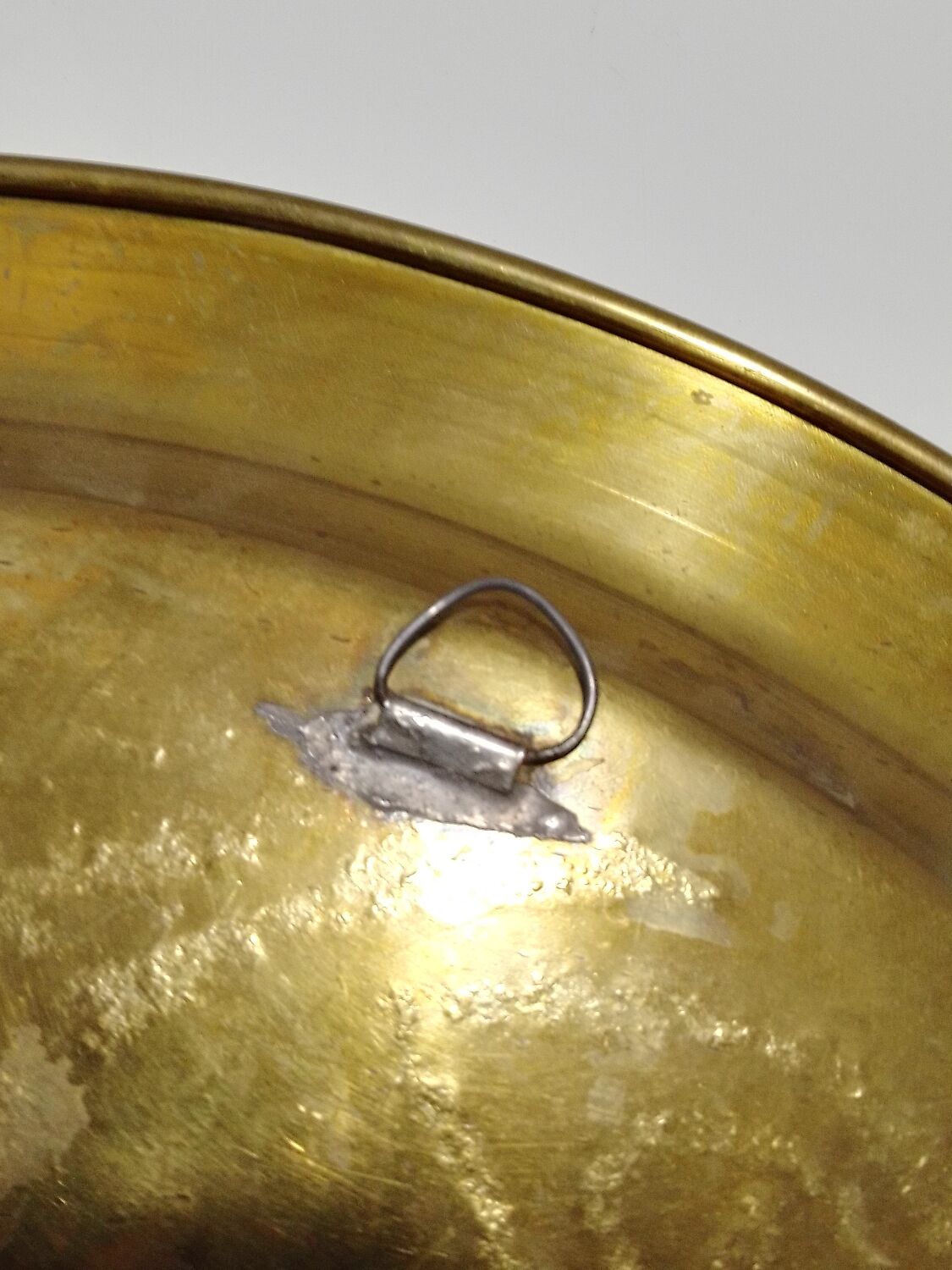 Chiseled solid brass tray North Africa