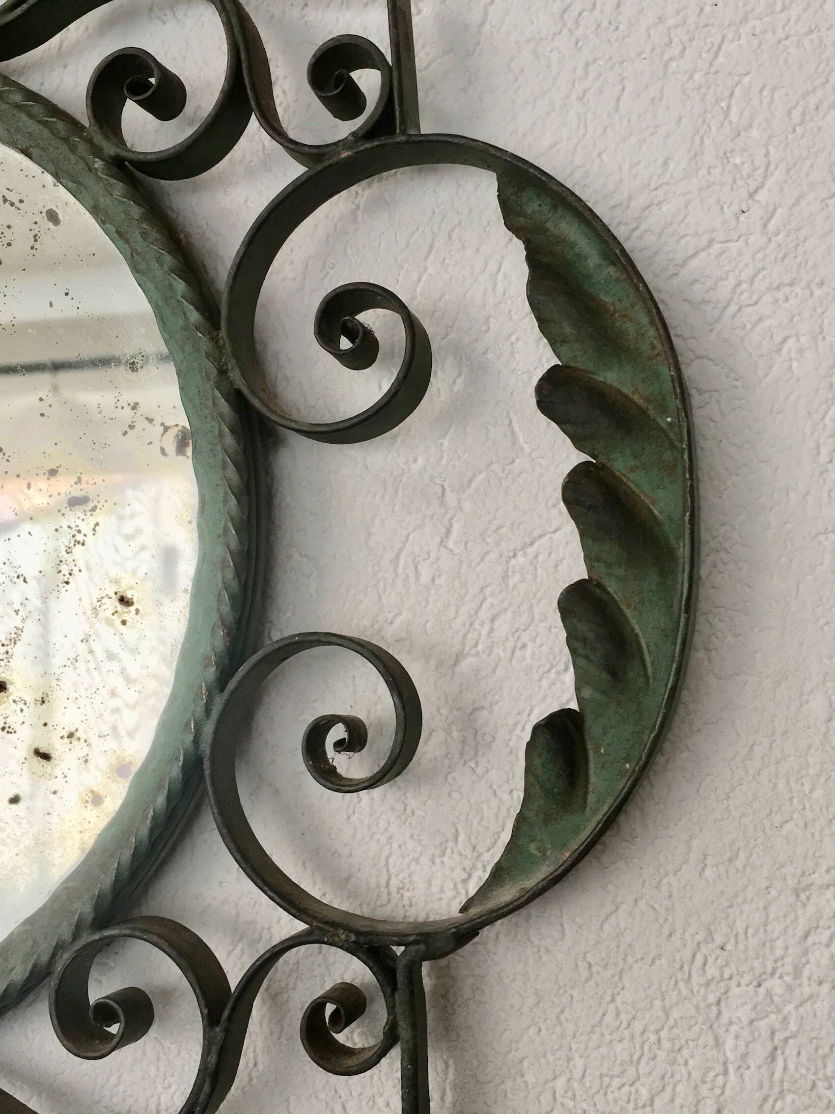Vintage wrought iron mirror