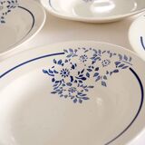 6 assiettes motif bleu Angèle