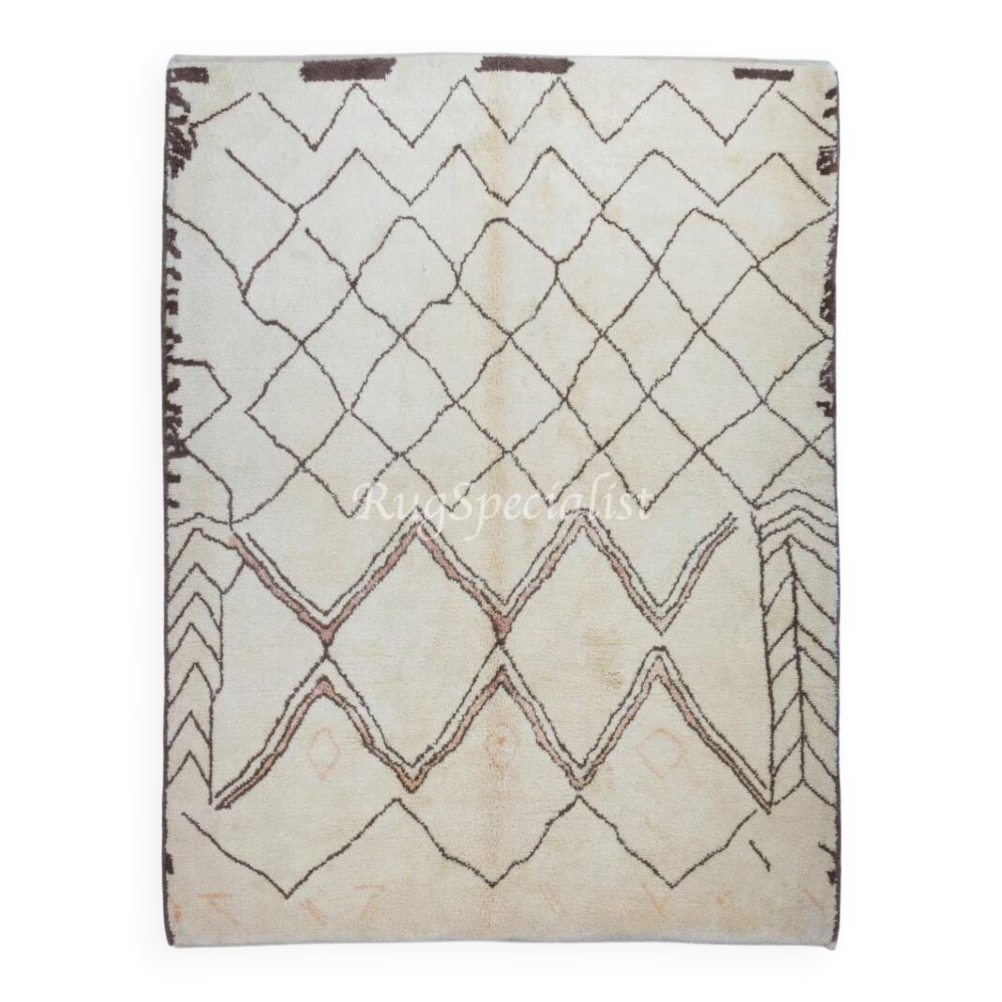 Contemporary Hand Knotted Moroccan Wool Rug. Custom Options Available