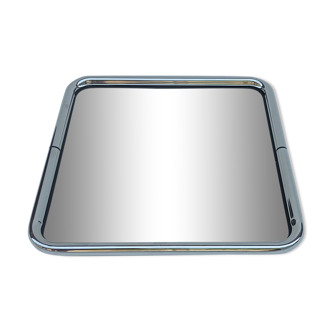 Square mirror in a chrome-plated metal frame, 1970s