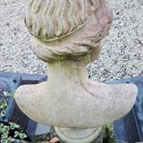 Large bust of apollo in cut stone height 45 cm