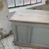 XXL walnut trade counter with multiple drawers