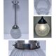 art deco pendant light with molded glass and chrome-plated metal frame