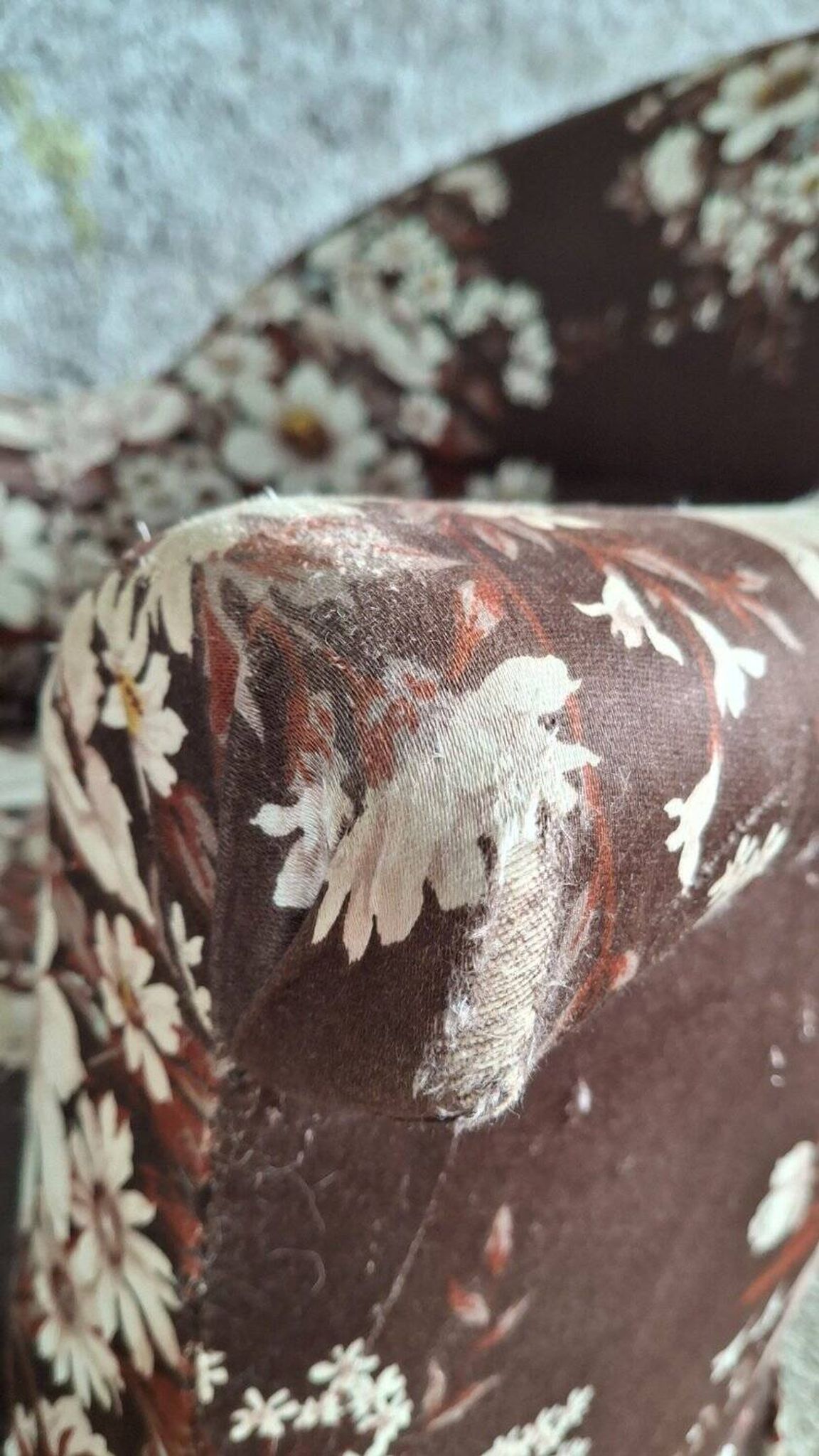 Napoleon III toad chair – Antique structure, floral fabric