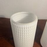 Paire applique en teck et verre opalin