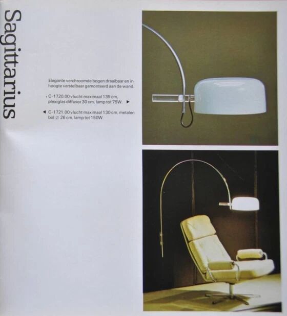Vintage Raak Amsterdam Sagittairus Arch Lamp / Wall Lamp