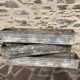 Three fibro cement or eternite planters