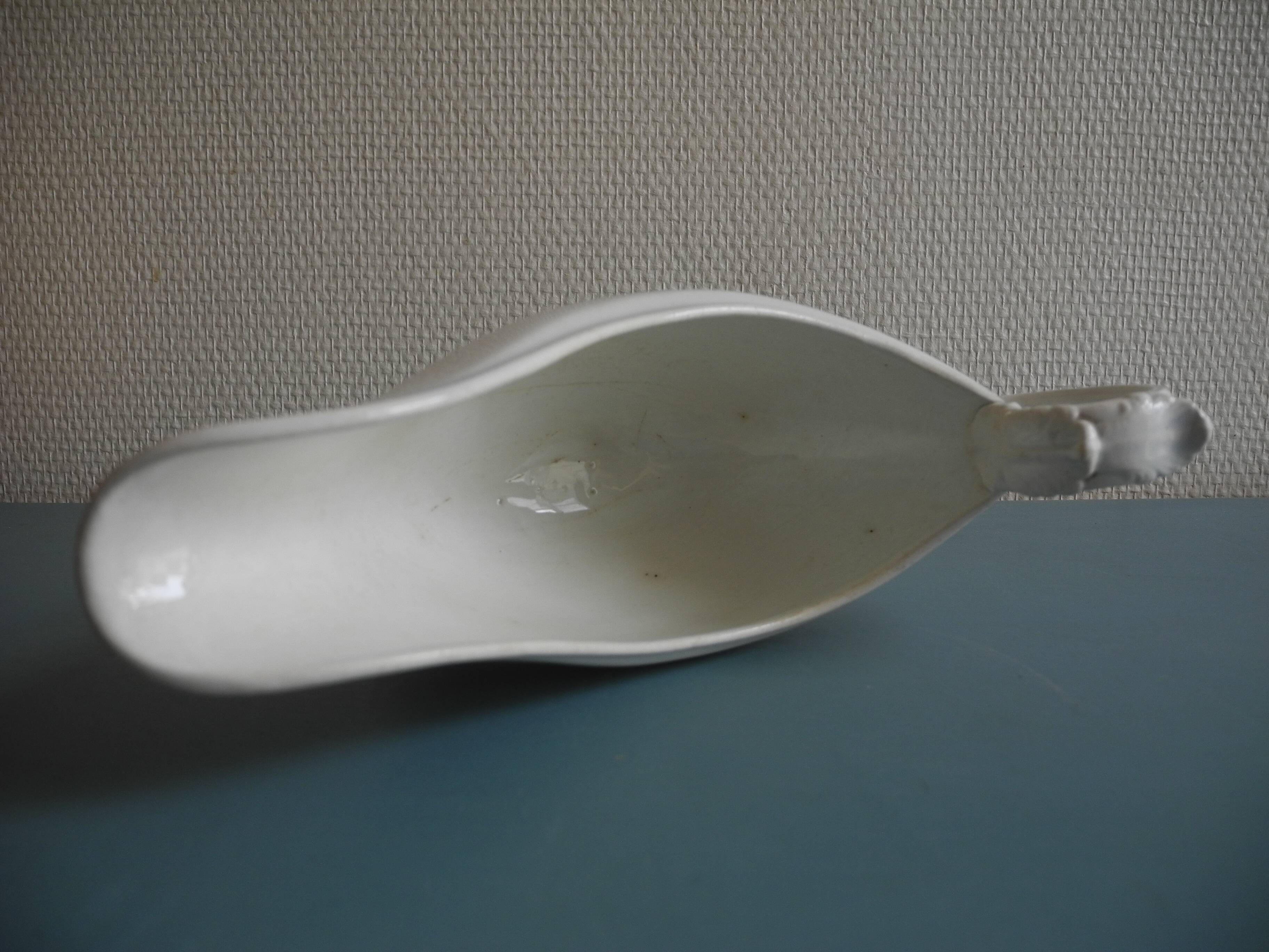 Old earthenware sauceboat Creil-Montereau 19th century