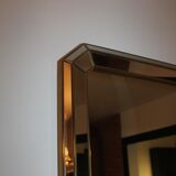 Old 1960s large brass mirror and parcloses 137 x62cm