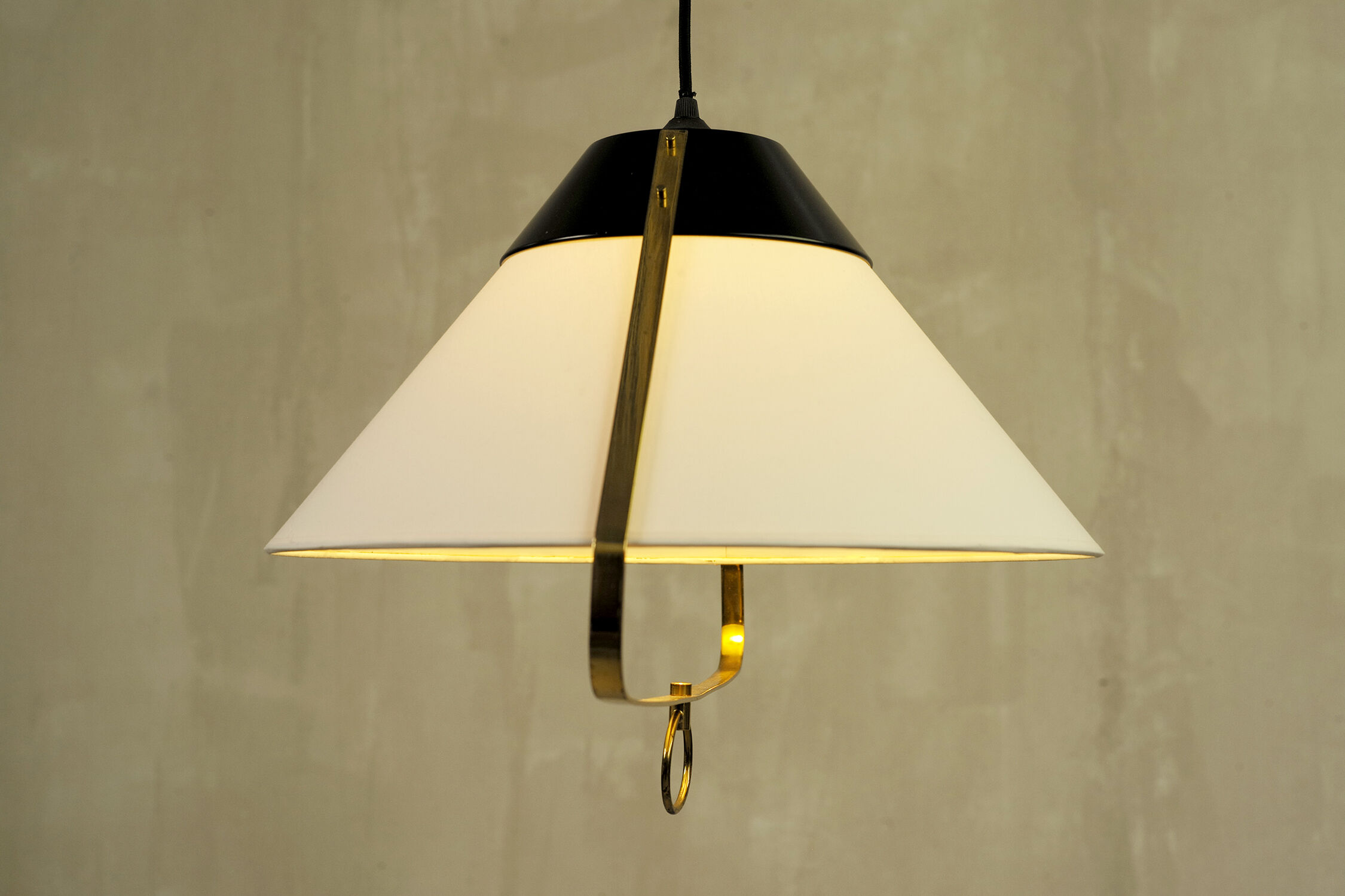 Suspension in lacquered metal and brass, france 1950