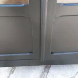 Parisian antique black patinated showcase