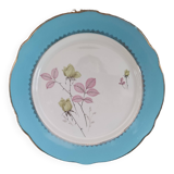 Round dish K&G Lunéville Badonviller France marli light blue floral decoration