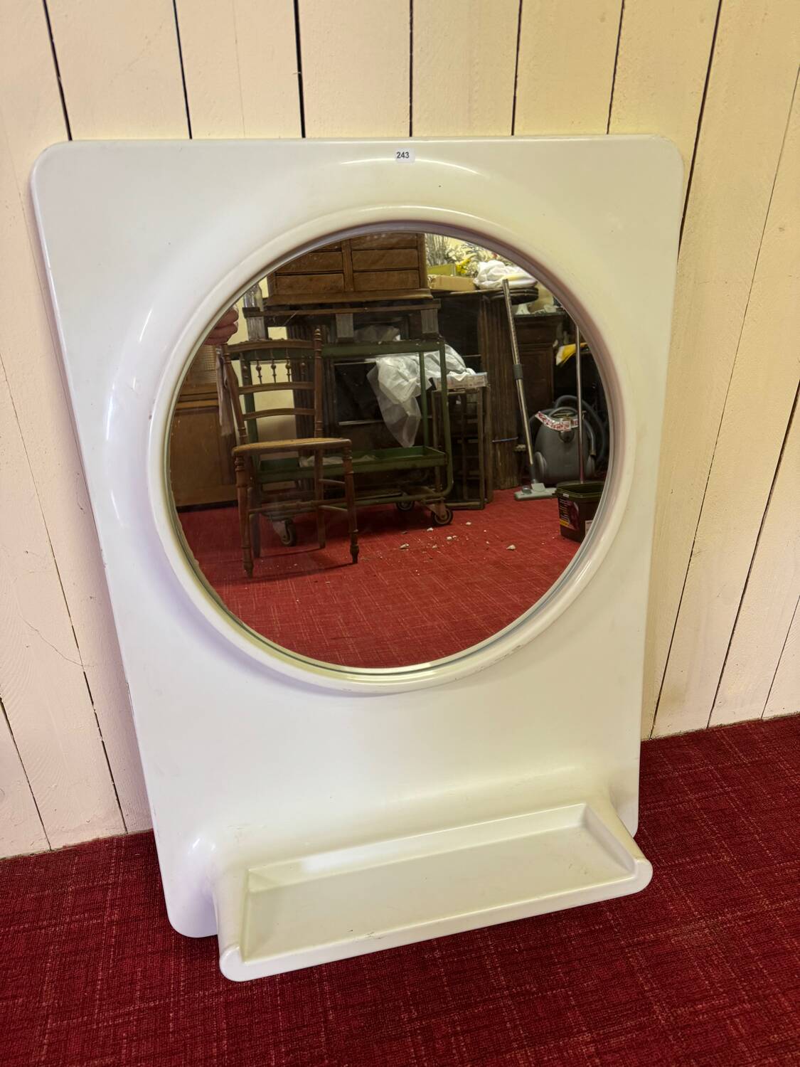 Mirror, wall-mounted with shelf