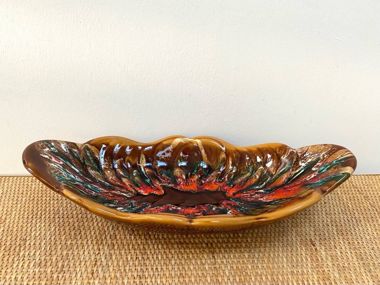 Large vintage dish - Fruit bowl in Vallauris style - 1970s