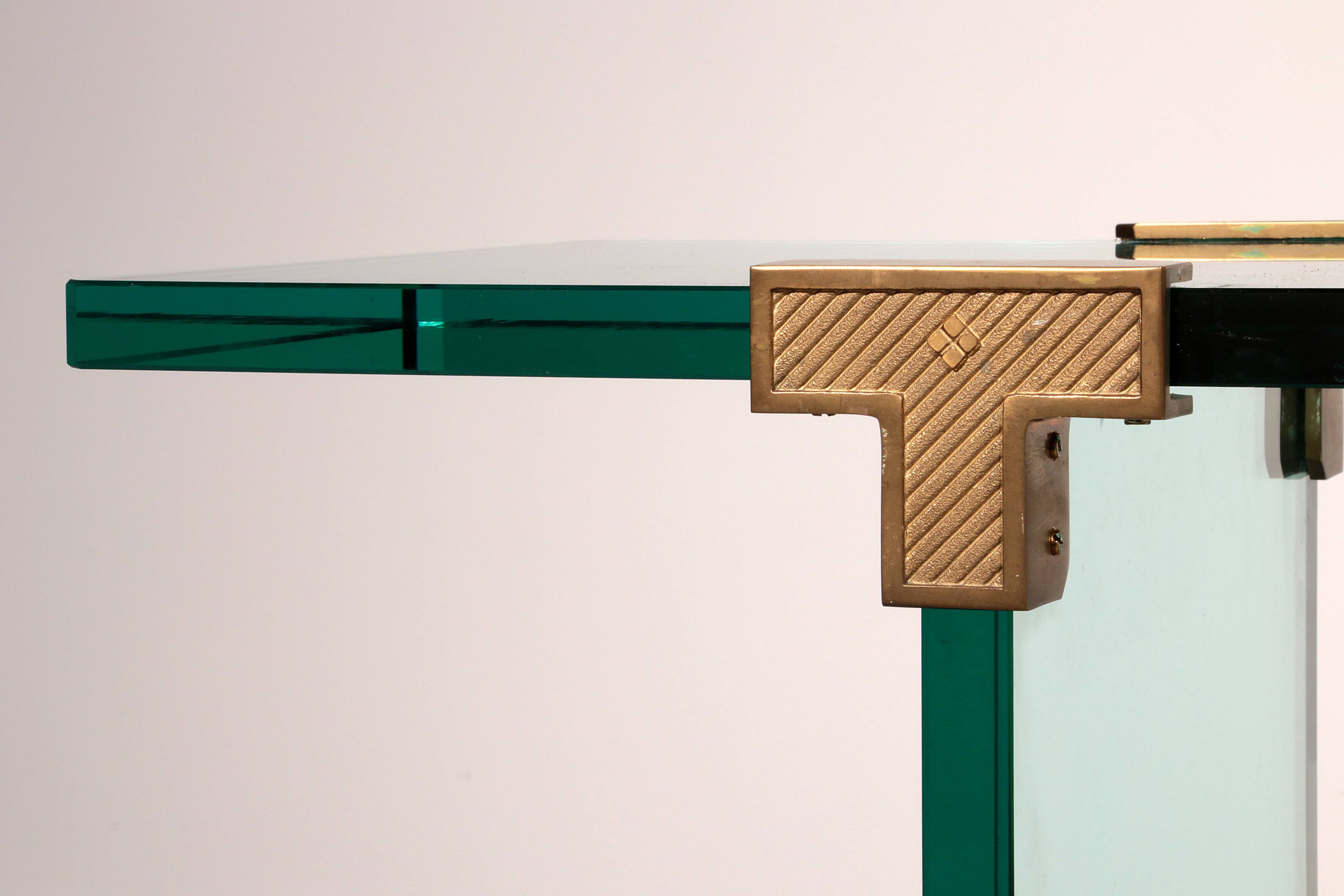 Peter Ghyzcy Side Table Model T30 solid glass 1960