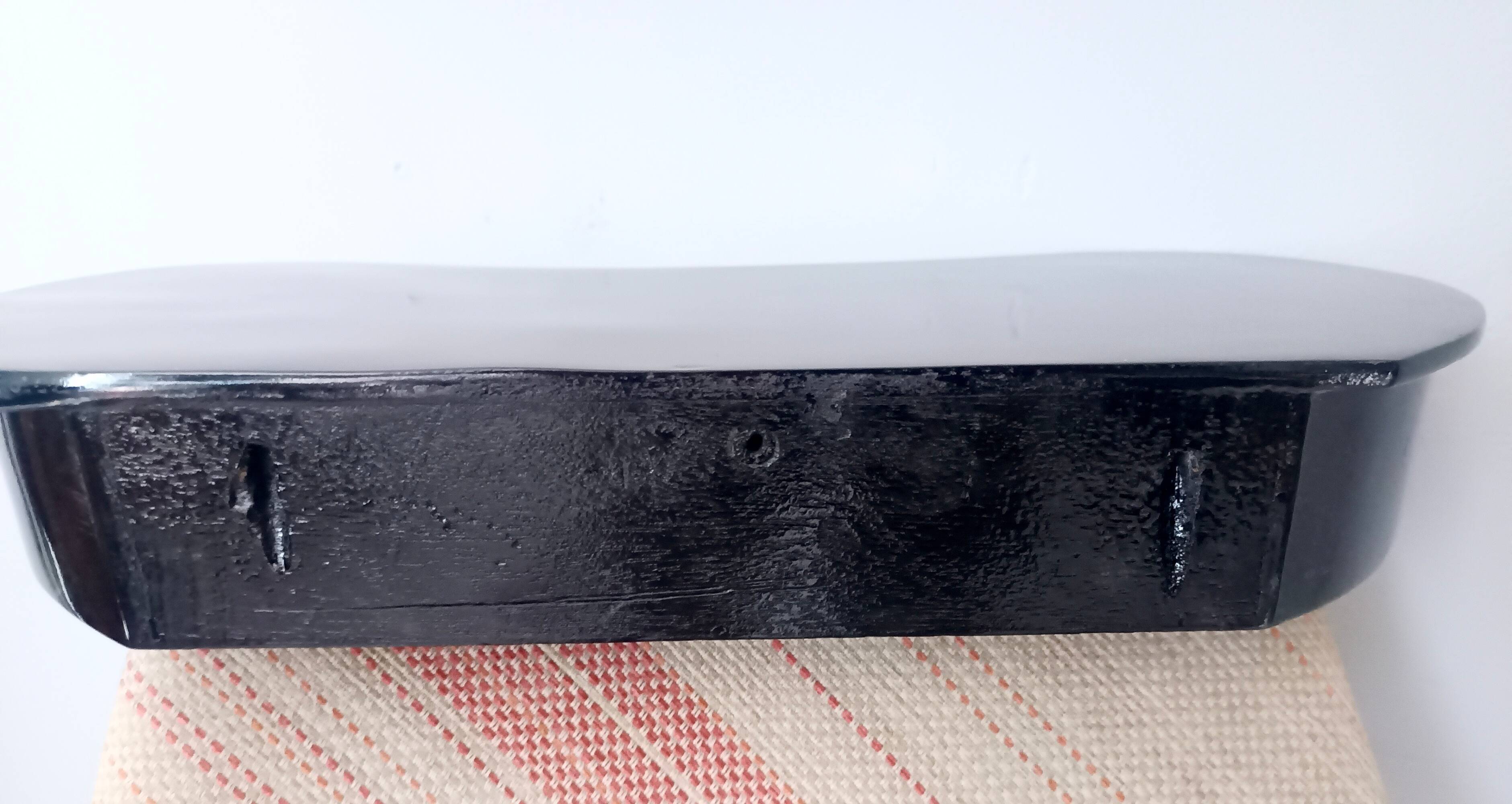 Pair of Black Wall-Mounted Console Tables / Nightstands attr. to Ulrich