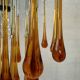 Vintage amber-coloured 'Teardrop' chandelier
