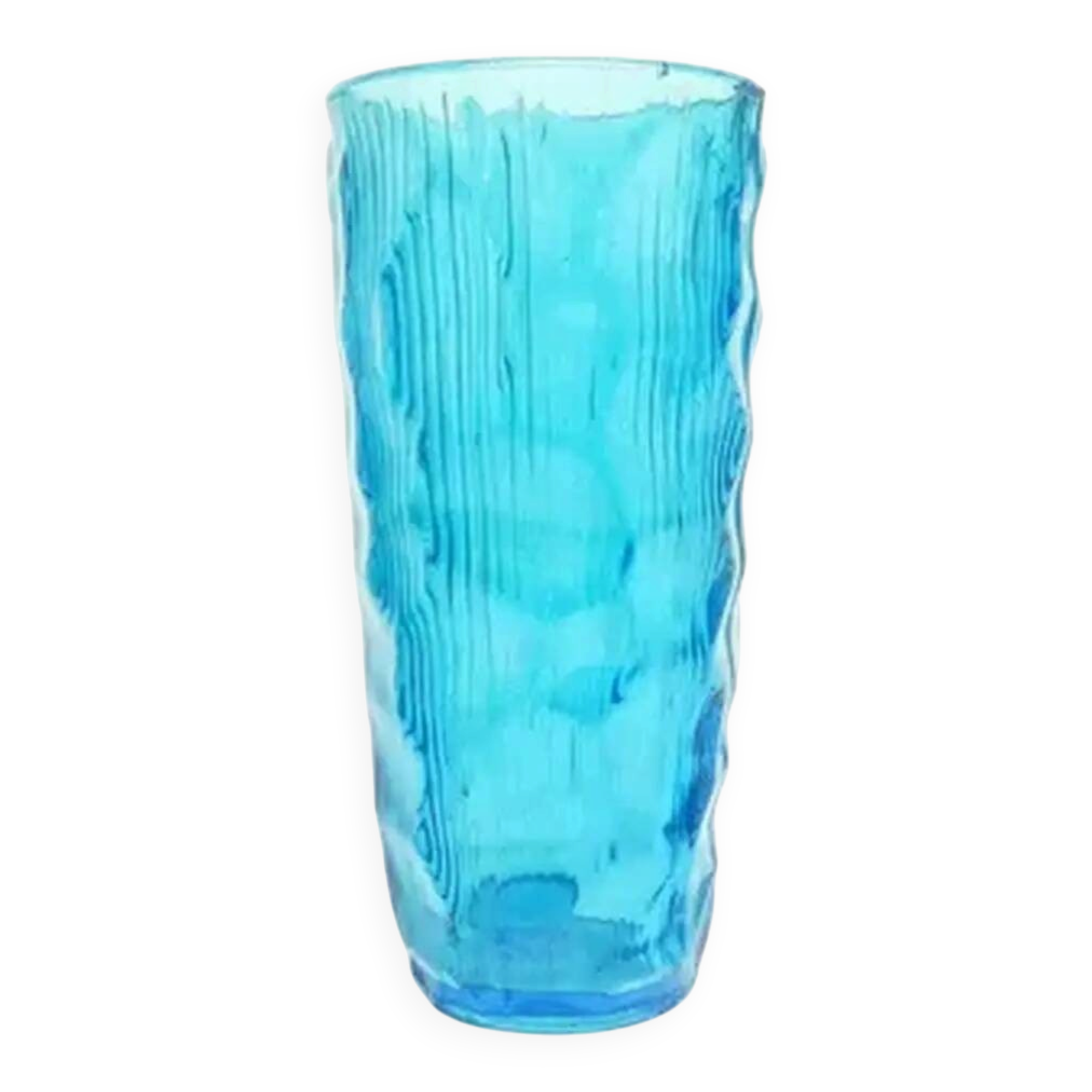 Okulus vase, mid-century modern, transparent glass, Ząbkowice, Poland, 1970s