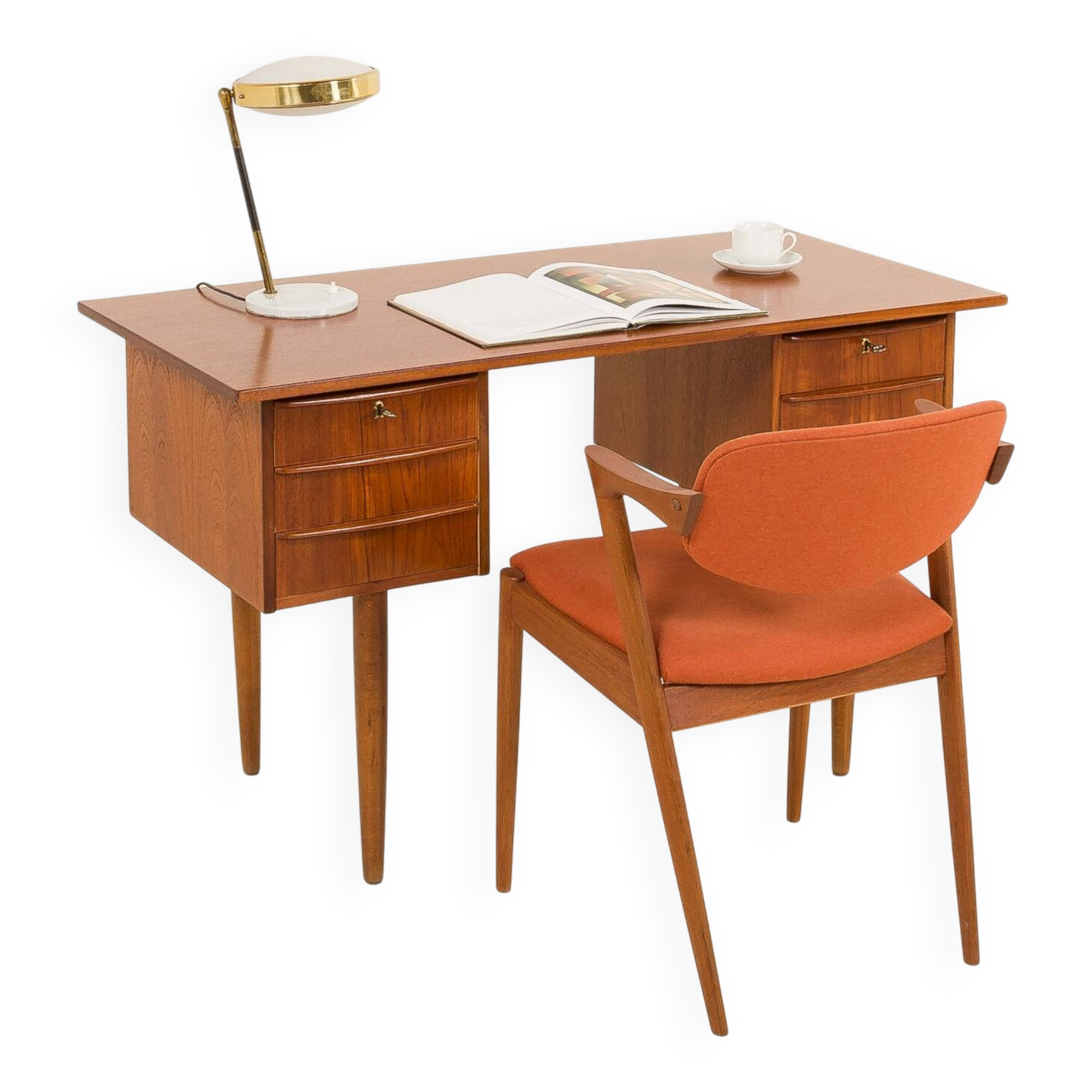 Small Danish mid century teak desk, 1960s