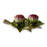Salt and pepper shaker, asparagus barbotine