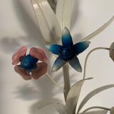 Two French 1960s Floral tole wall lights