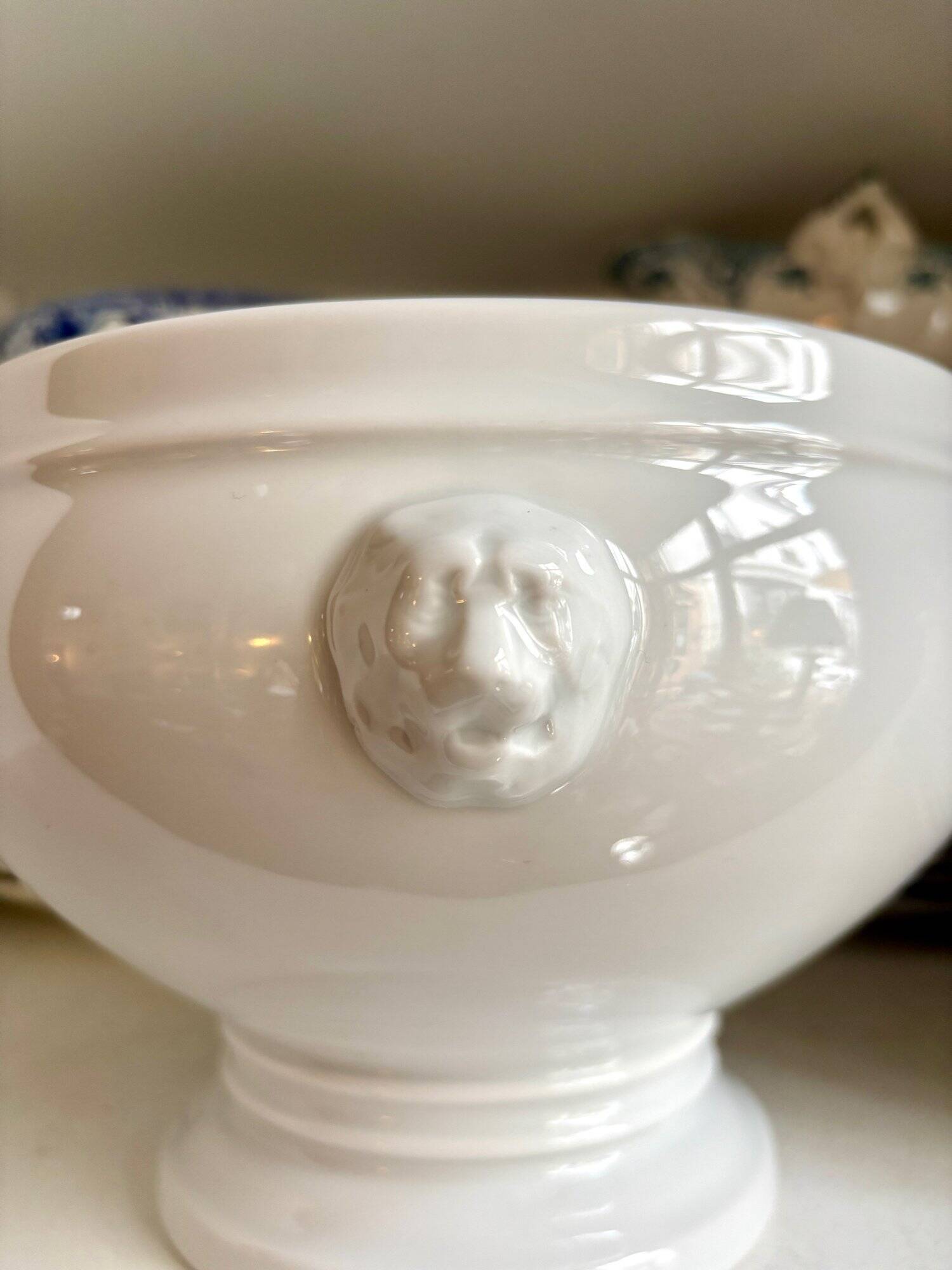 Pillivuyt white porcelain eared salad bowl