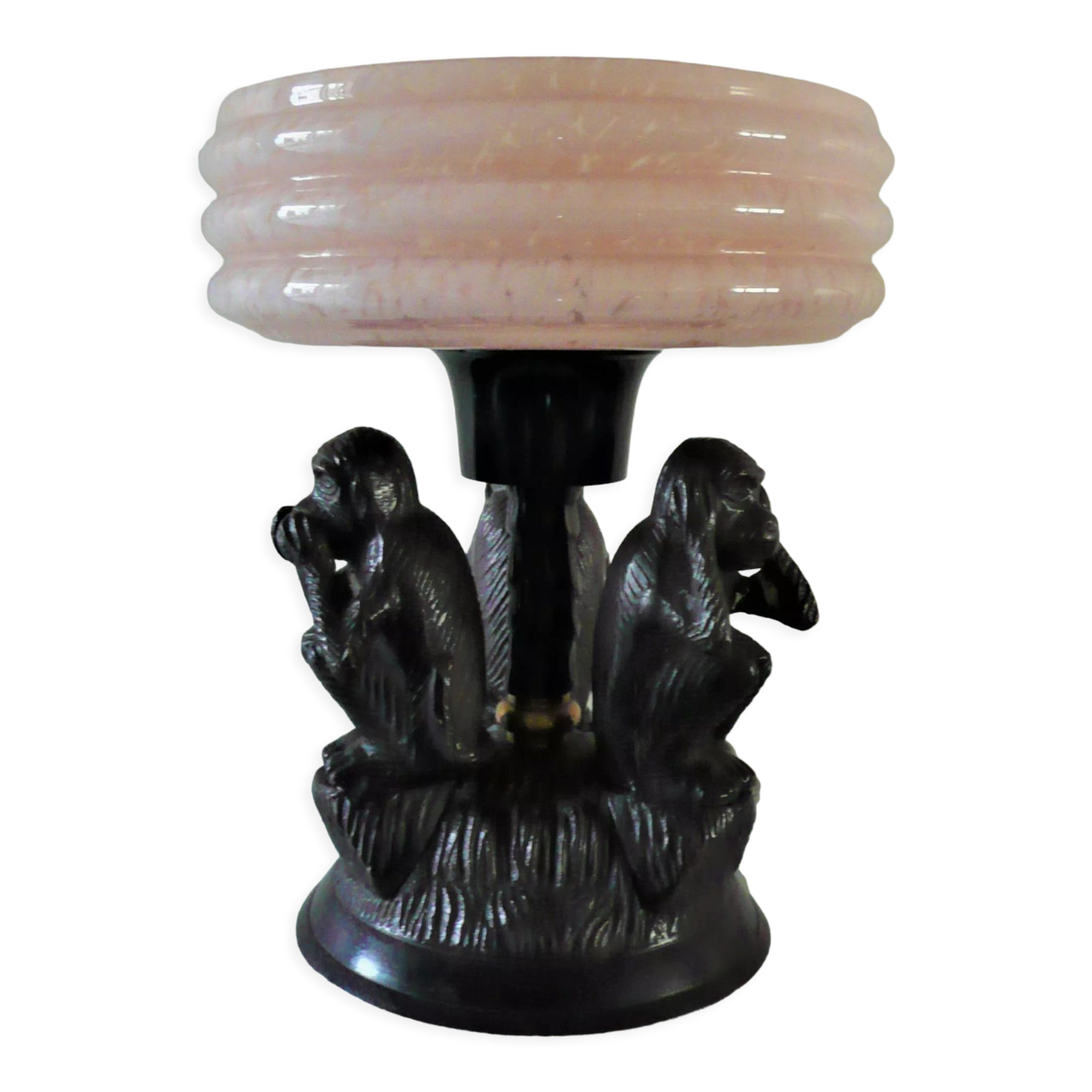 Art deco lamp symbol of the three monkeys
